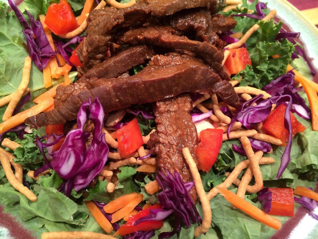 Asian Salad with Marinated Beef Flank Steak