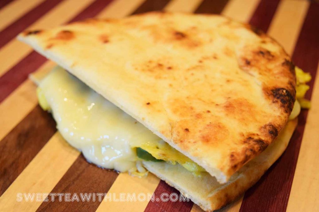 Naan Breakfast Sandwich Sweet Tea (with Lemon)