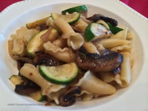 Campanelle Pasta with Zucchini and Mushrooms