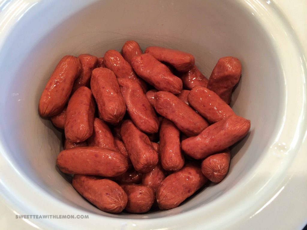 Little Smokies in Concord Mustard Sauce Sweet Tea (with Lemon)